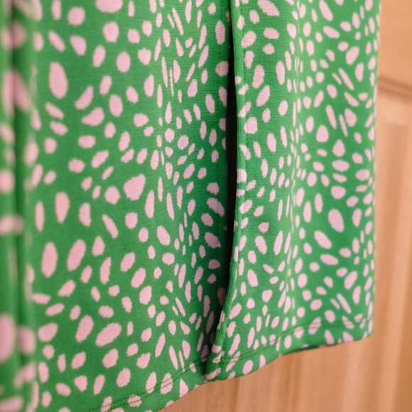 Zara Green Pink Jacquard Spaghetti Straps Fitted Midi Dress (NWT) - Picture 5 of 5